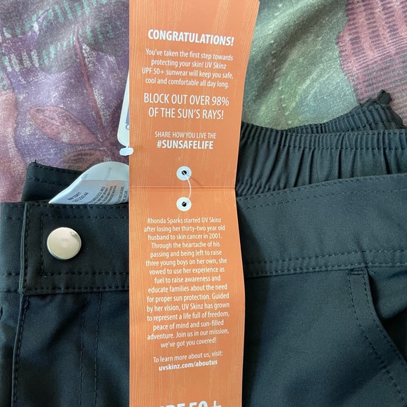 UV Skinz-NWT-women’s black side tie capri beach pants - Picture 3 of 14